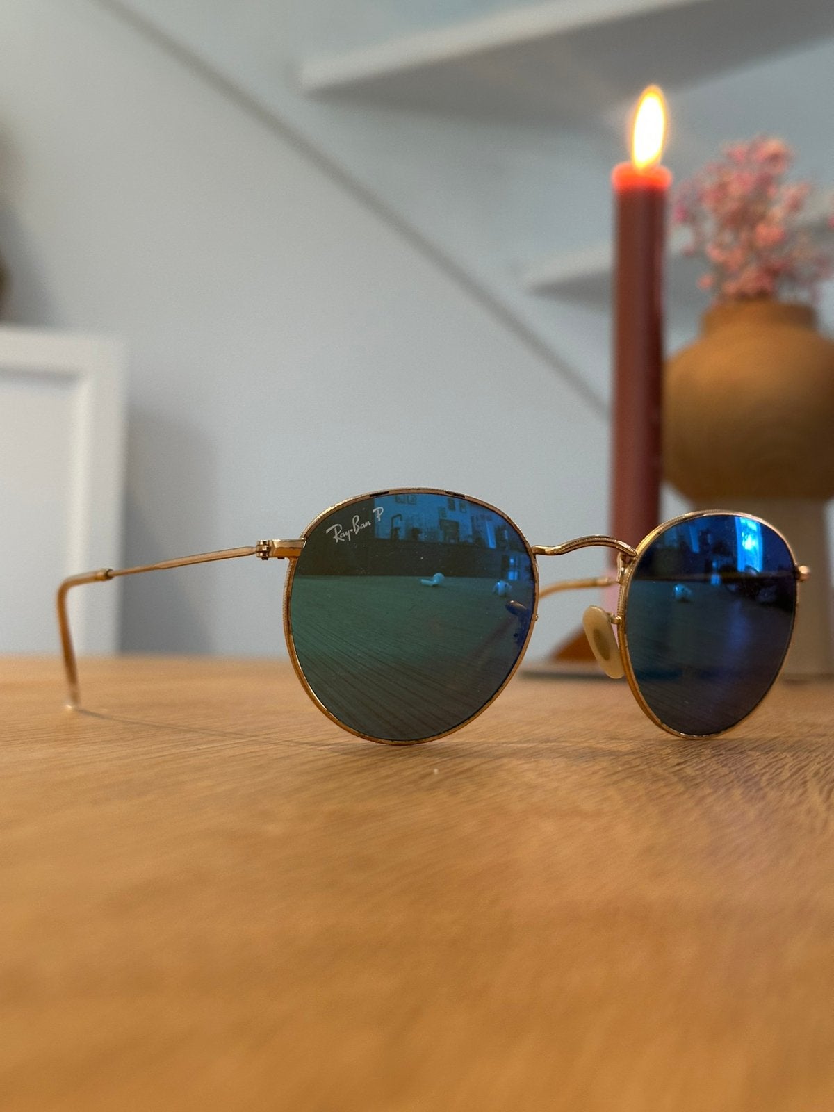 Ray-Ban Round gepolariseerd, Ophalen of Verzenden, Zo goed als nieuw, Blauw, Ray-Ban