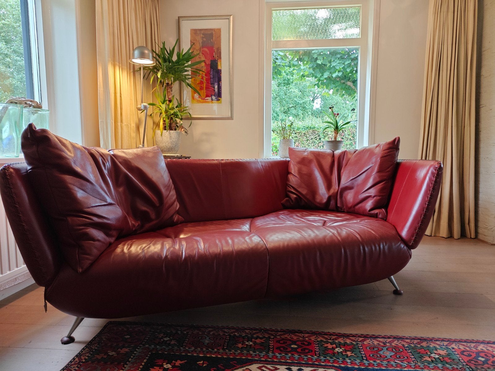 De Sede DS 102/30 Rode Leren Bank - Tijdloos Design, Ophalen, Gebruikt, Driepersoons, Design, Modern, Mid-century