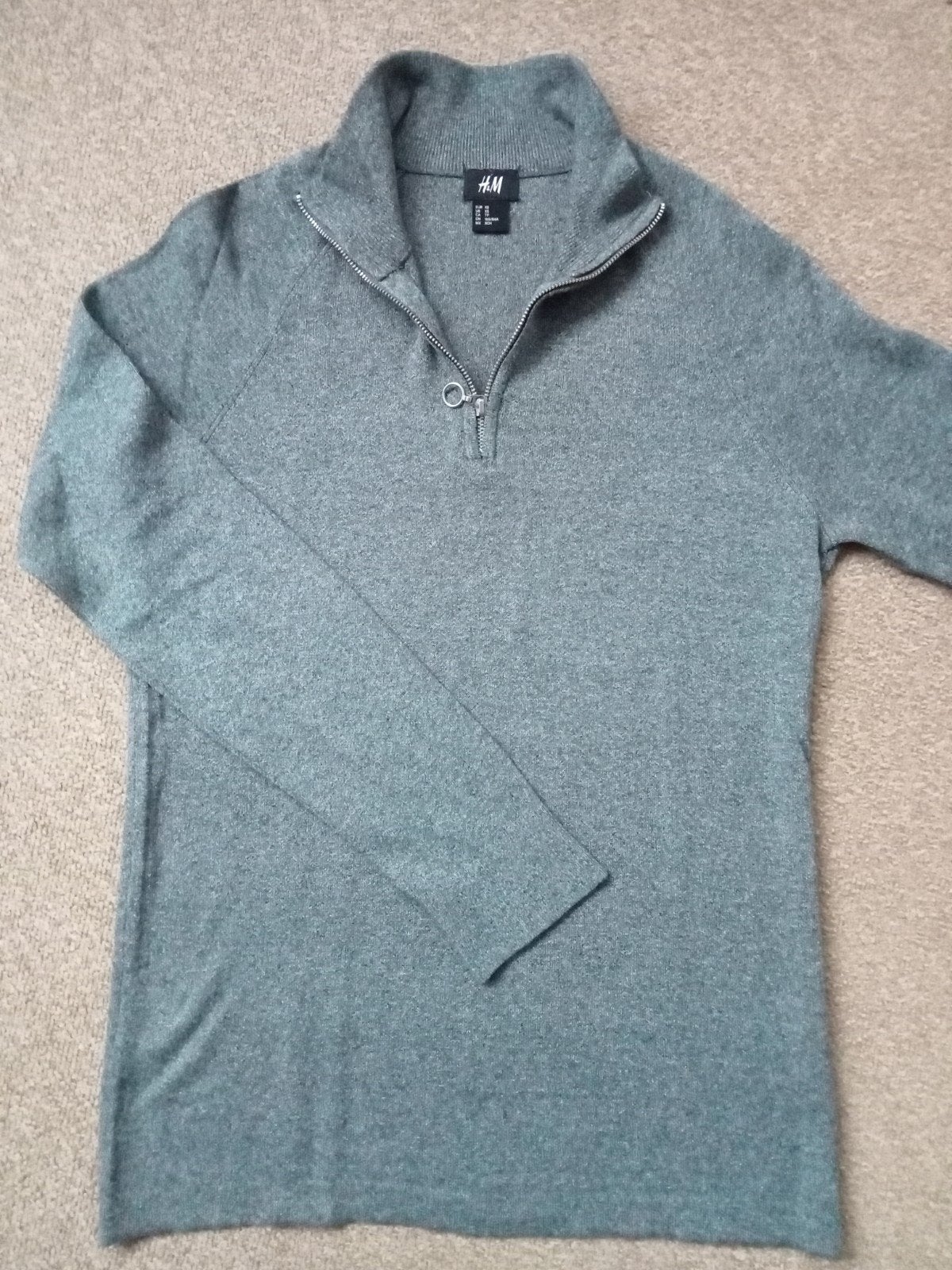 H&M Grijze Trui met Rits - Maat XS, Ophalen of Verzenden, Zo goed als nieuw, Maat 46 (S) of kleiner, Grijs