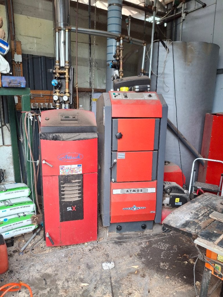 2 ketels: pelletkachel stukhout + 2x buffervat 2m³en 1,5m³, Gebruikt, Overige brandstoffen, Ophalen of Verzenden, Pelletkachel