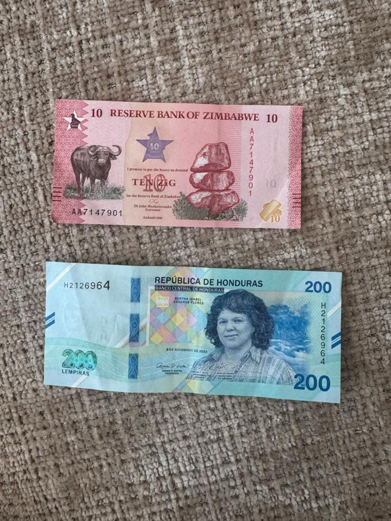 Honduras 2025 & Zimbabwe 2026 Bankbiljetten Set, Ophalen of Verzenden, Zimbabwe, Los biljet