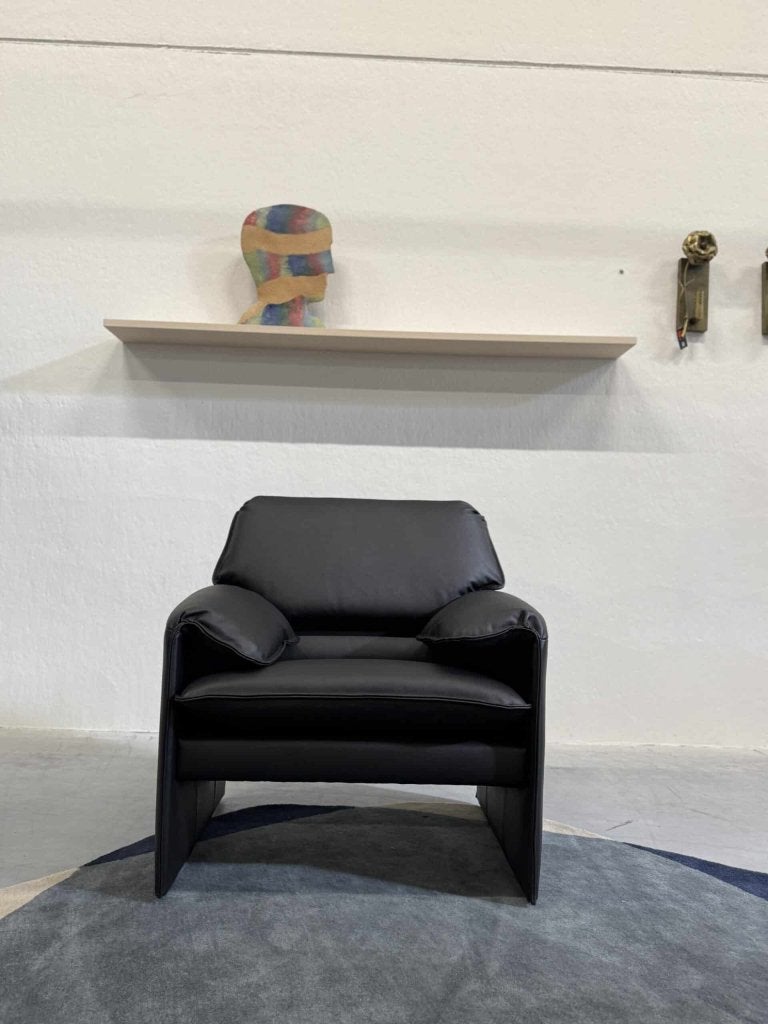 Nieuw Leolux Bora Beta Fauteuil zwart leer design stoel