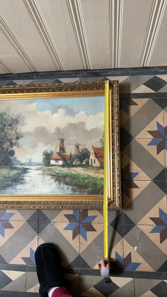 Schilderij Bernard Hendrik Slotman - Hollands Landschap, Antiek en Kunst, Ophalen of Verzenden