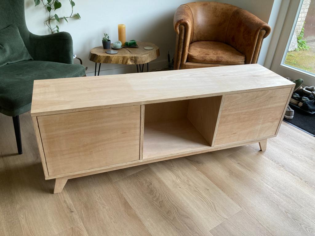 Mooi jaren 50 retro audio LP meubel, Huis en Inrichting, Ophalen, 100 tot 150 cm, Nieuw, Minder dan 100 cm
