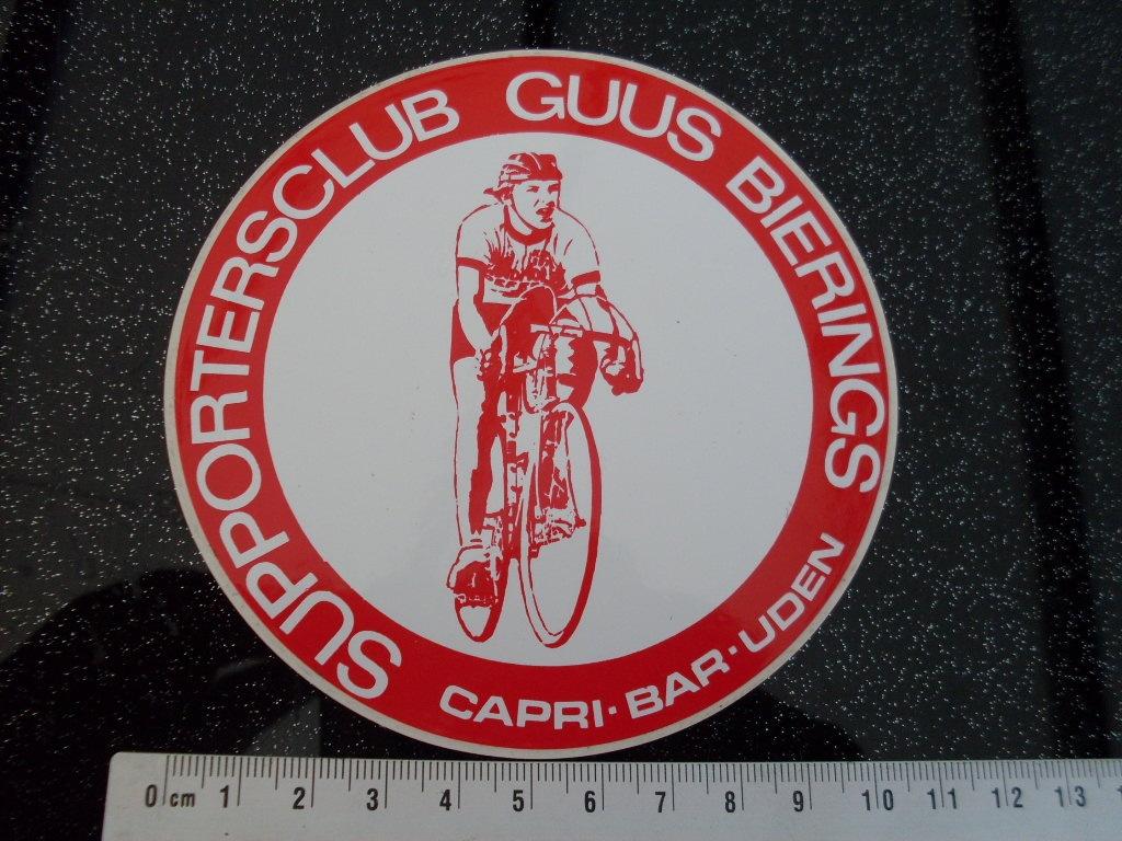 sticker supporters club Guus Bierings wielrennen cycling, Verzenden, Zo goed als nieuw, Sport