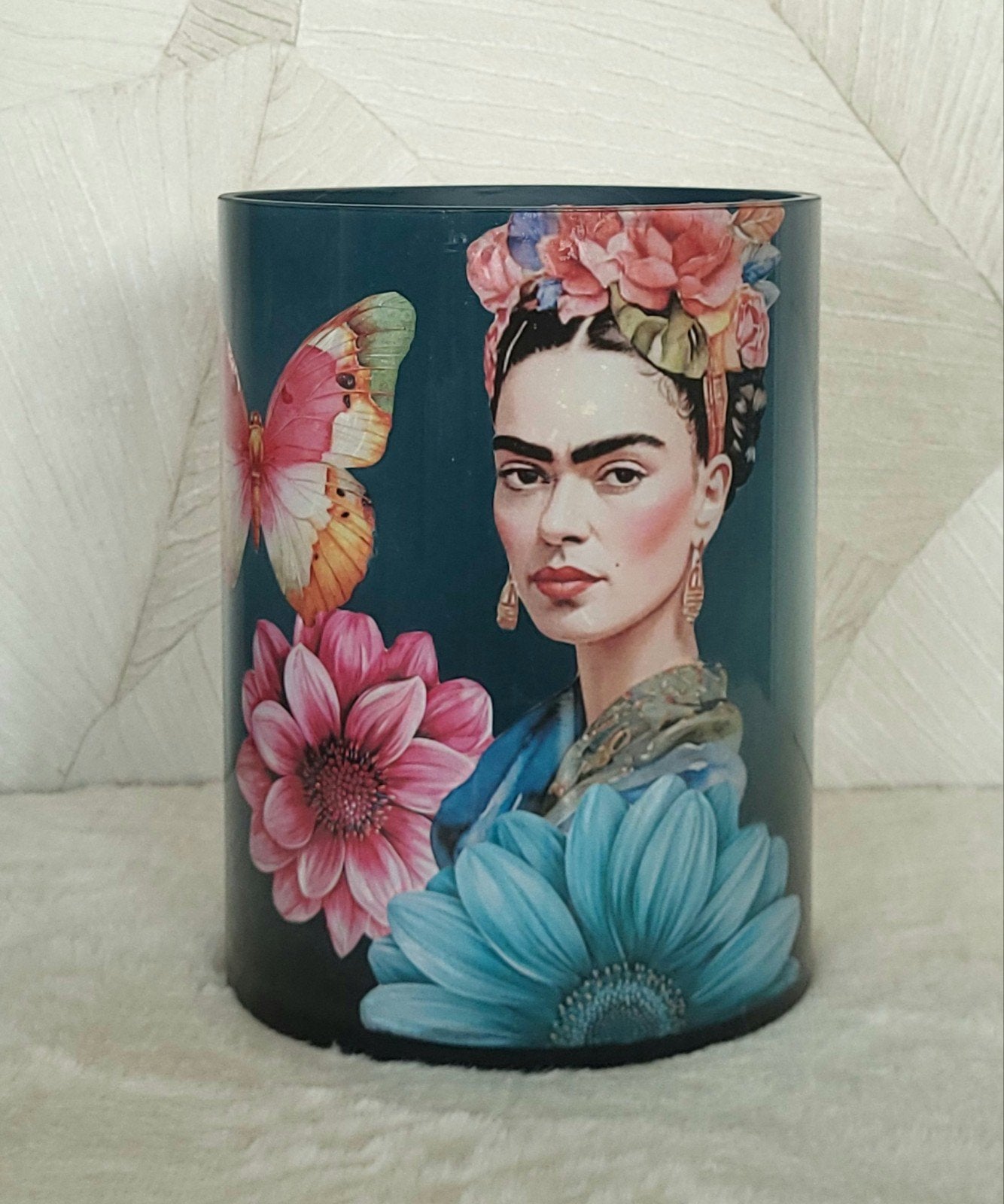 Frida Kahlo vaasje 'Blue', Ophalen of Verzenden, Nieuw, Glas