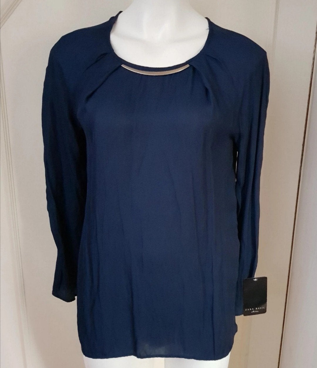 nieuwe navy blouse Zara 36 S donkerblauw lamge mouw, Blauw, Zara, Nieuw, Ophalen of Verzenden