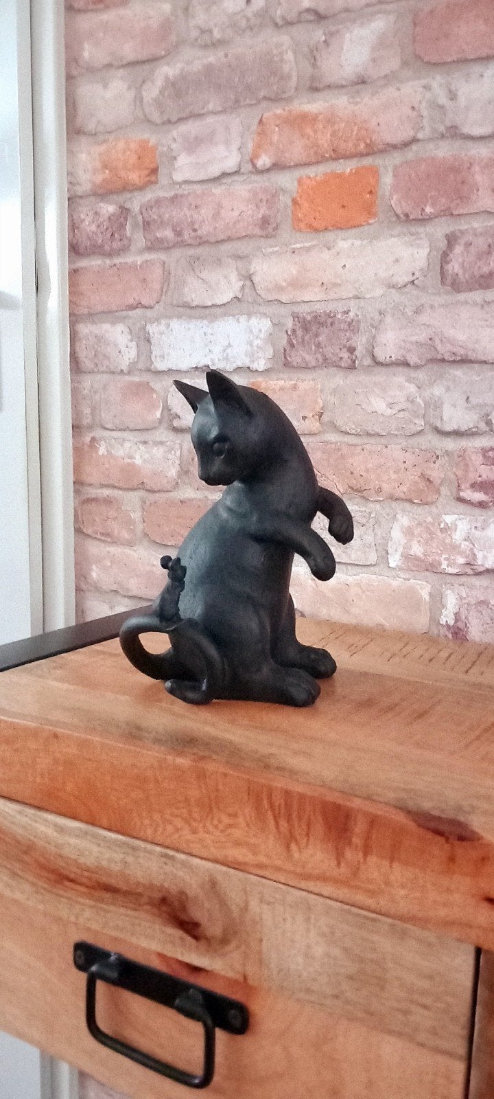 Kat met een Muis op zijn Staart Spaarpot Beeld♥️NIEUW♥️, Ophalen of Verzenden, Nieuw, Dier