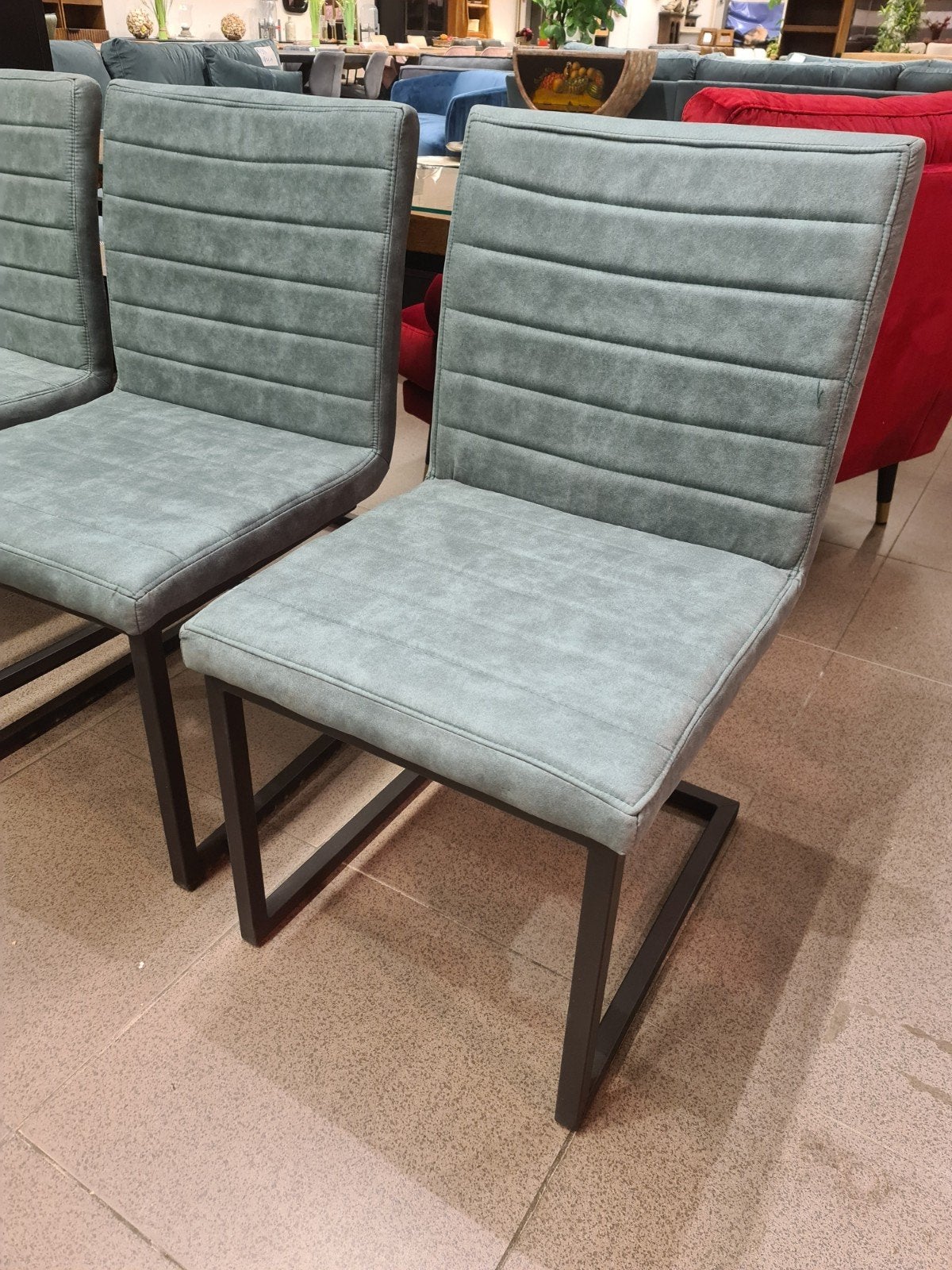 Nieuwe eetkamerstoel leer microvezel aqua turquoise €30p/st, Ophalen, Industrieel landelijk barok brocante koloniaal boheems vintage