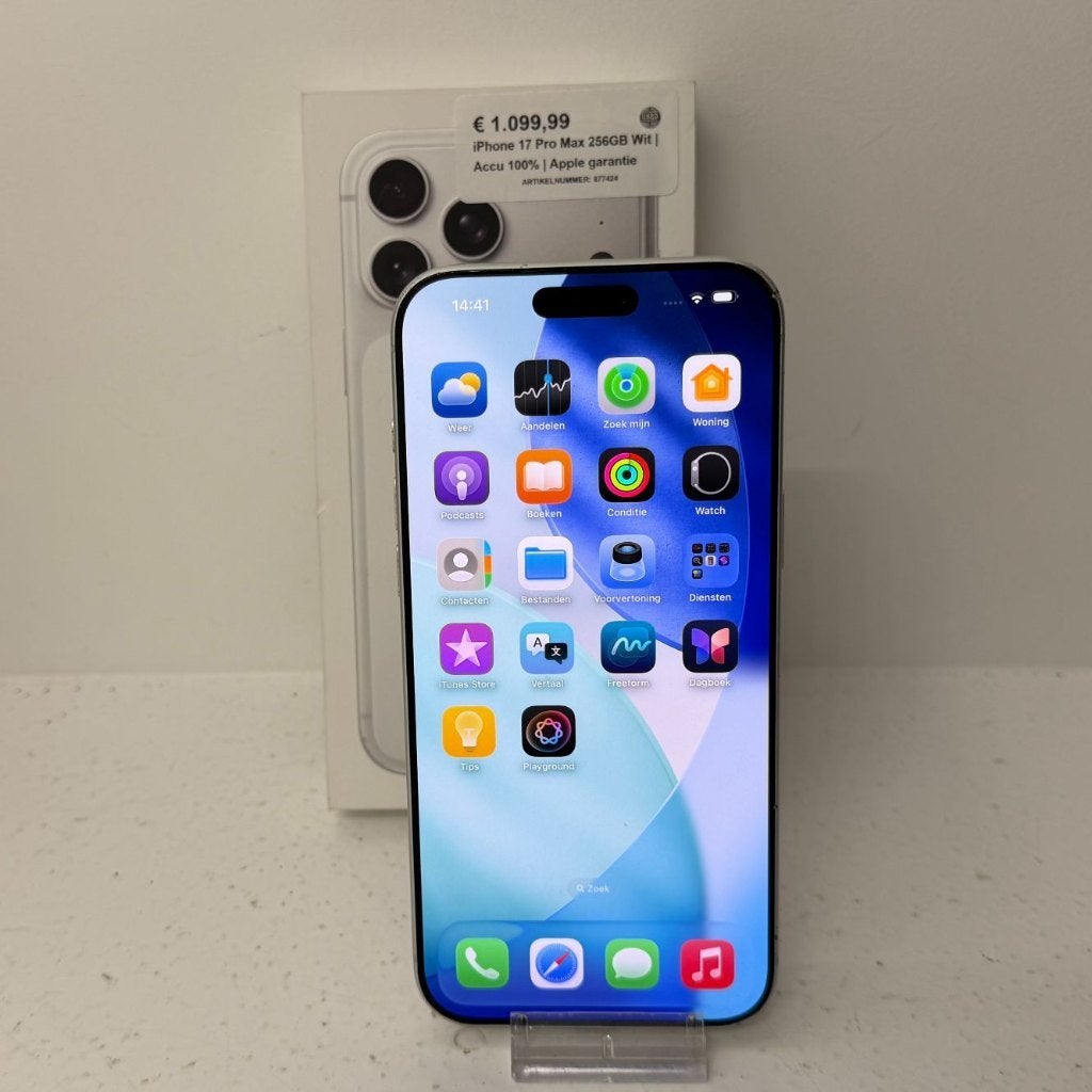 iPhone 17 Pro Max 256GB Wit | Accu 100% | Apple garantie, 256 GB, Overige modellen, Toulonselaan 72, Ophalen of Verzenden