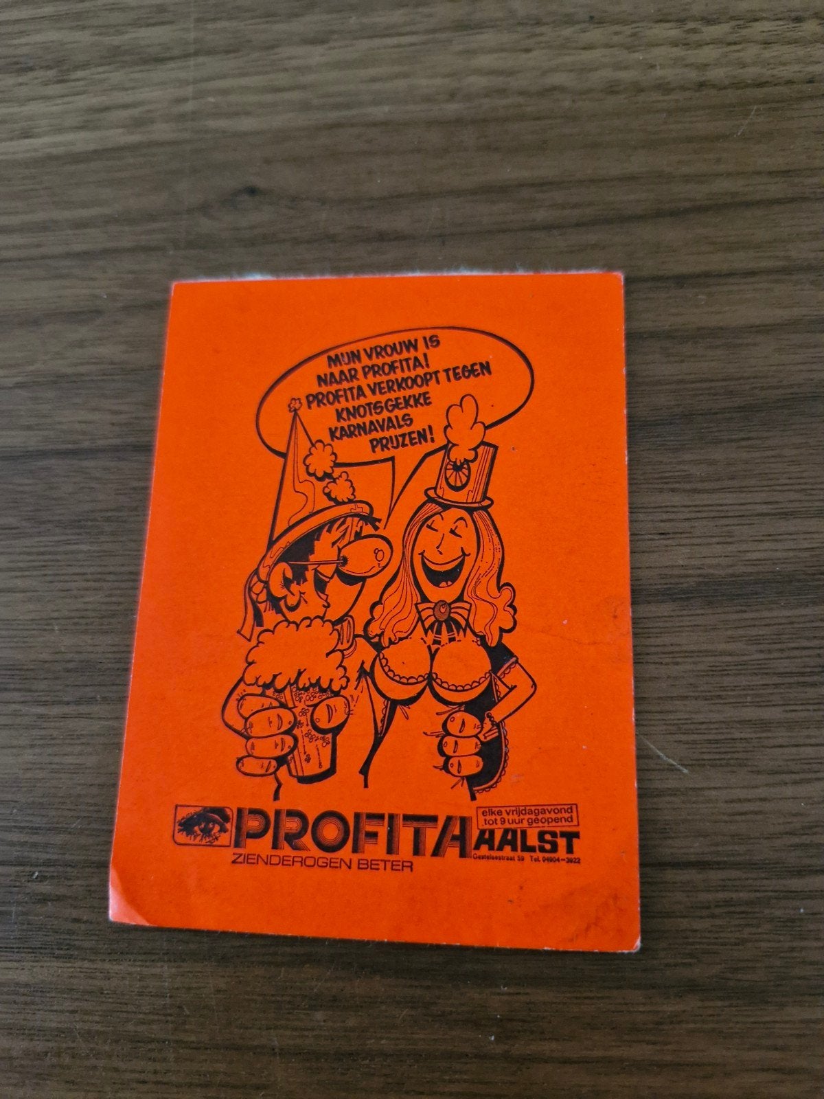 8371 Vintage Profita Aalst sticker - Carnaval actie, Ophalen of Verzenden, Gebruikt, Bedrijf of Vereniging