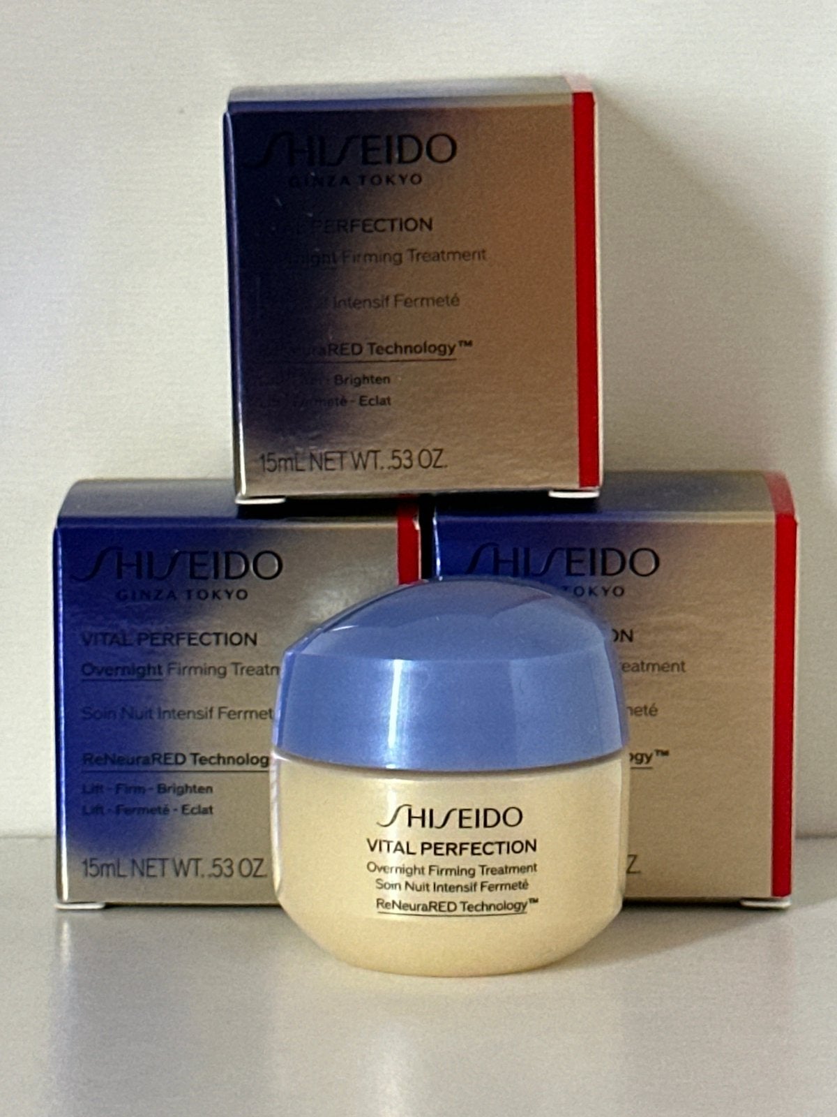 Shiseido Vital Perfection Overnight Fitming Treatment 15 ml, Ophalen of Verzenden, Nieuw, Gehele gezicht, Verzorging