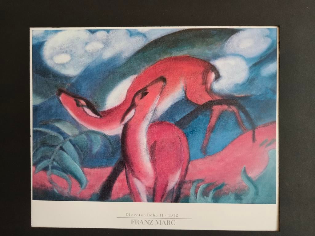 Reproductie Franz Marc 'Die roten Rehe' 1912, Ophalen