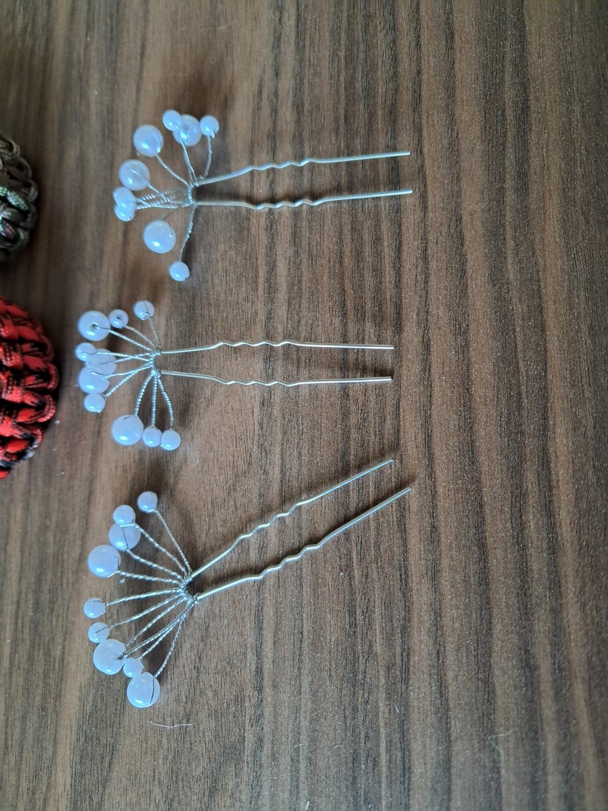 Set van 3 haarspelden met parels, Ophalen of Verzenden, Gebruikt, Haarspeld