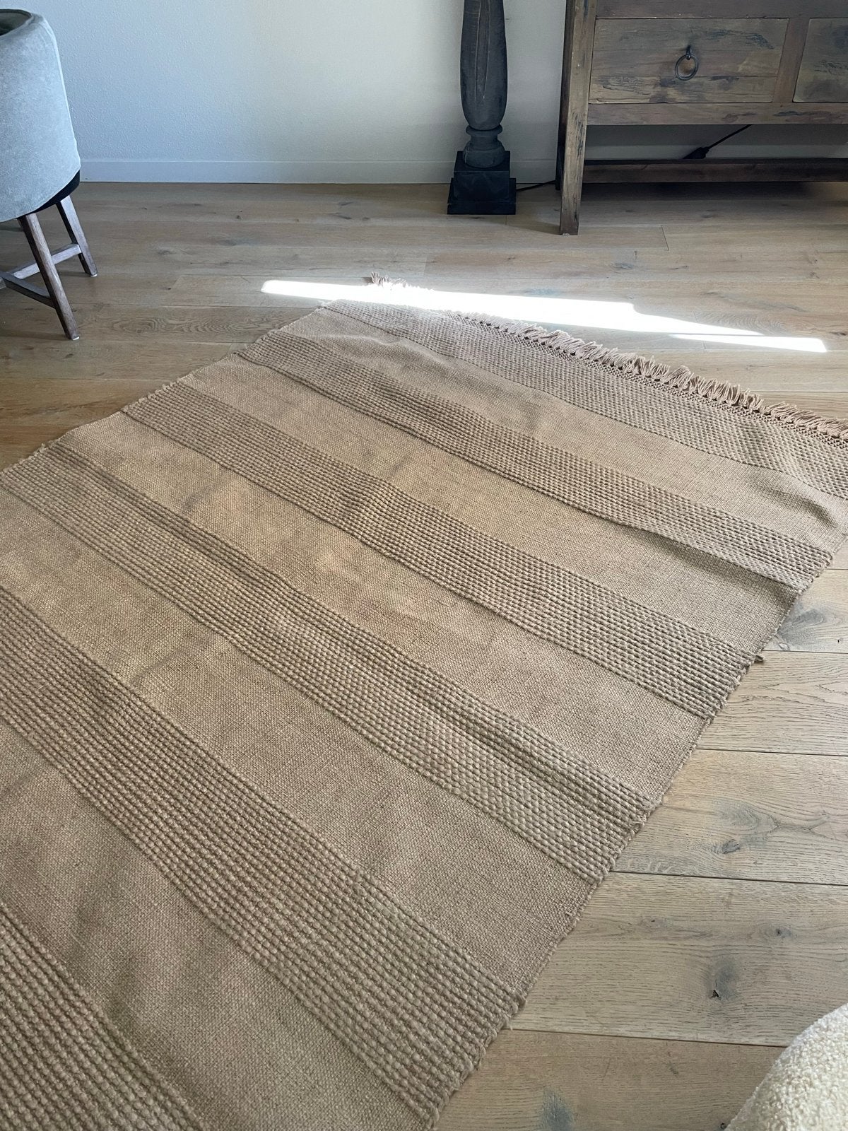 Mooi Jutte Vloerkleed/Karpet - Bruin/Zand - 1.60x2.30m, Ophalen, Bruin, 150 tot 200 cm, 200 cm of meer