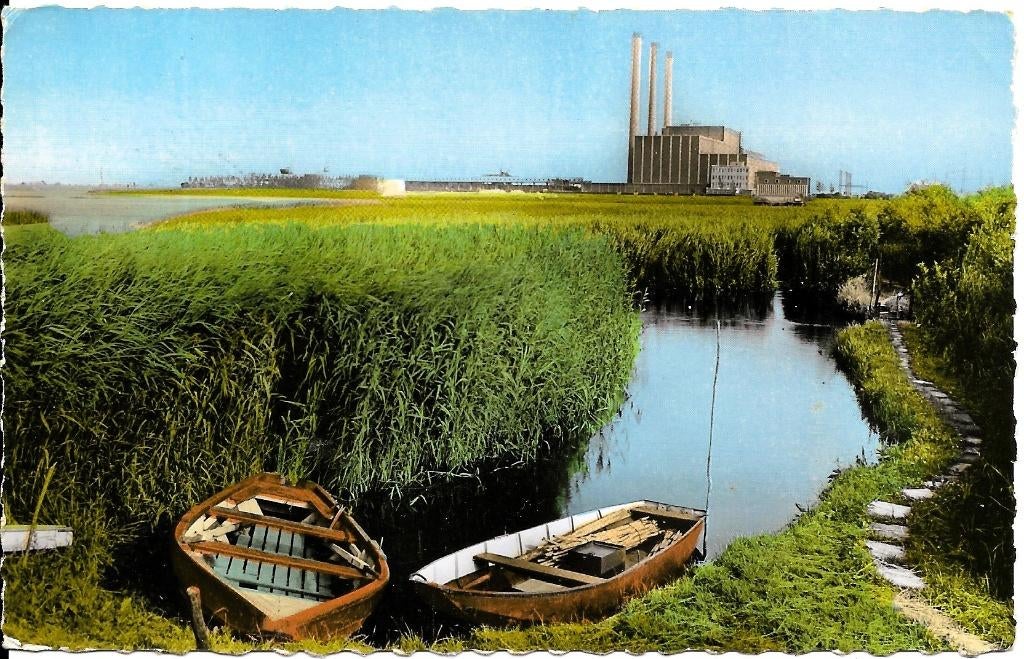 Ansichtkaart	Geertruidenberg	Amercentrale	Biesbosch, Verzamelen, Ansichtkaarten | Nederland, Verzenden, 1960 tot 1980, Gelopen