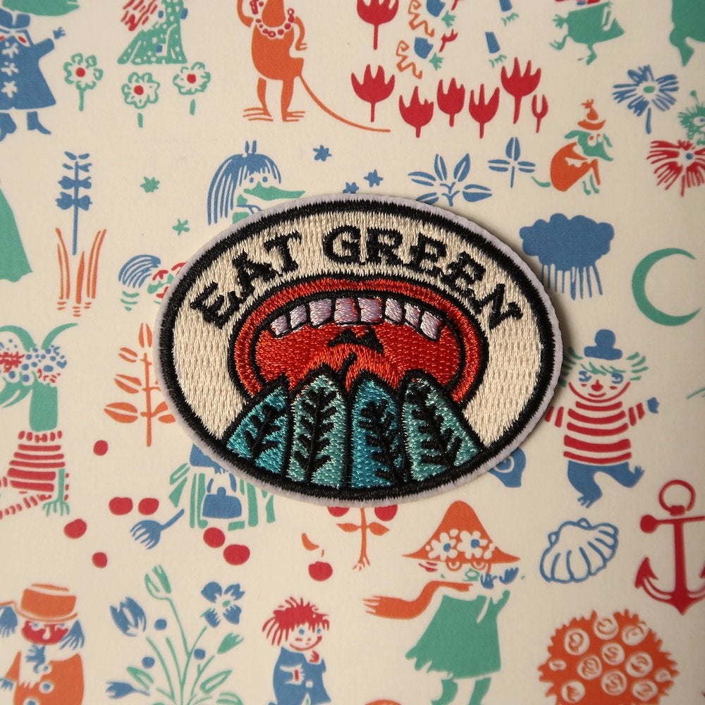 Eat Green opstrijkplaatje patch badge applicatie, Hobby en Vrije tijd, Verzenden, Nieuw, Overige applicaties