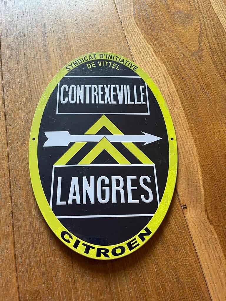 Metalen bord Citroën CONTREXEVILLE LANGRES Vittel, Verzamelen, Ophalen of Verzenden, Zo goed als nieuw