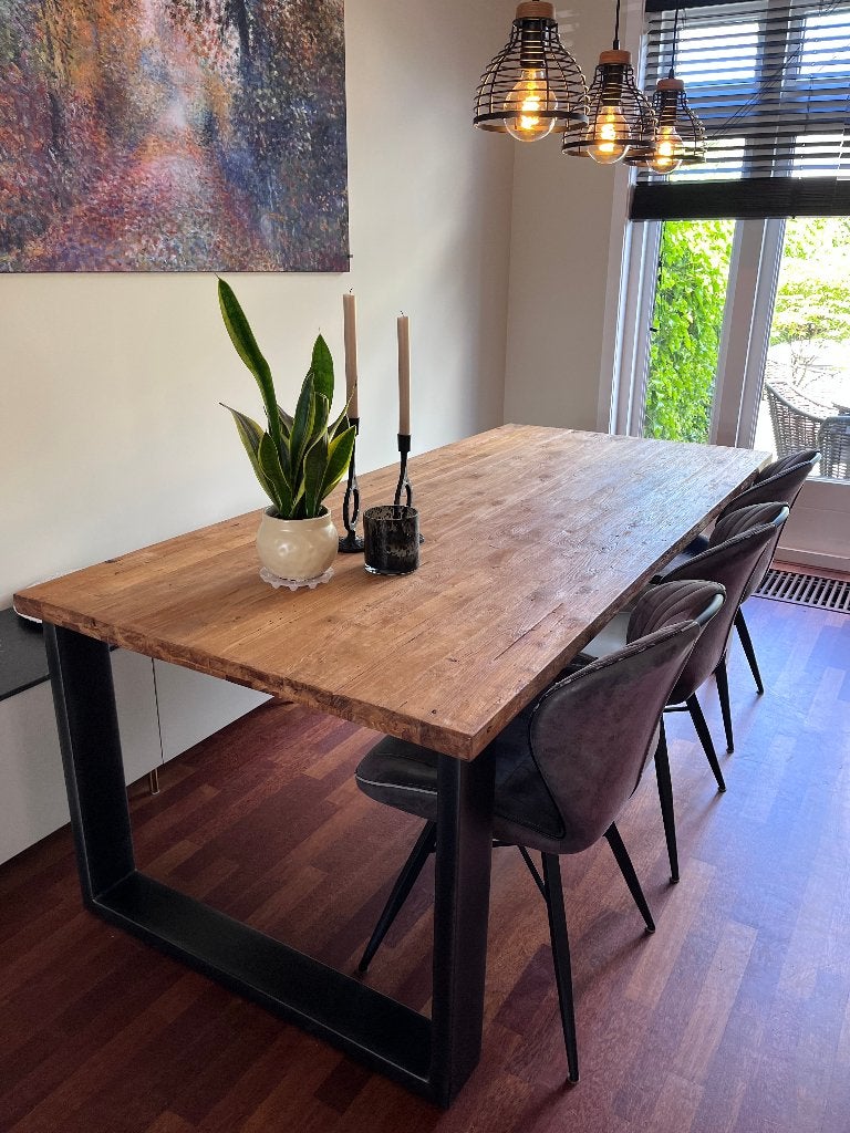 Eettafel Romaro 220x100 van teakhout, Huis en Inrichting, Tafels | Eettafels, Ophalen, Gebruikt, Teakhout, 200 cm of meer