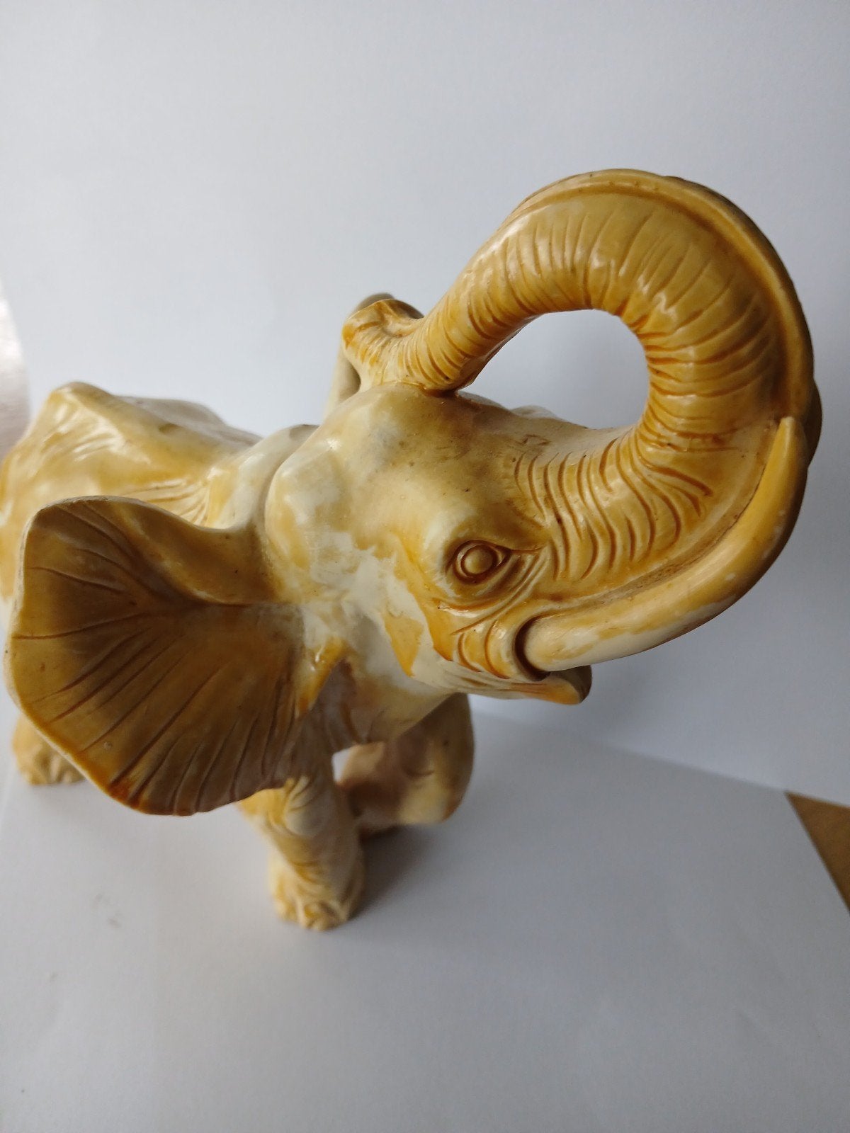 Vintage Jaren '70 Olifant Beeldje - Crème Steen, Ophalen of Verzenden