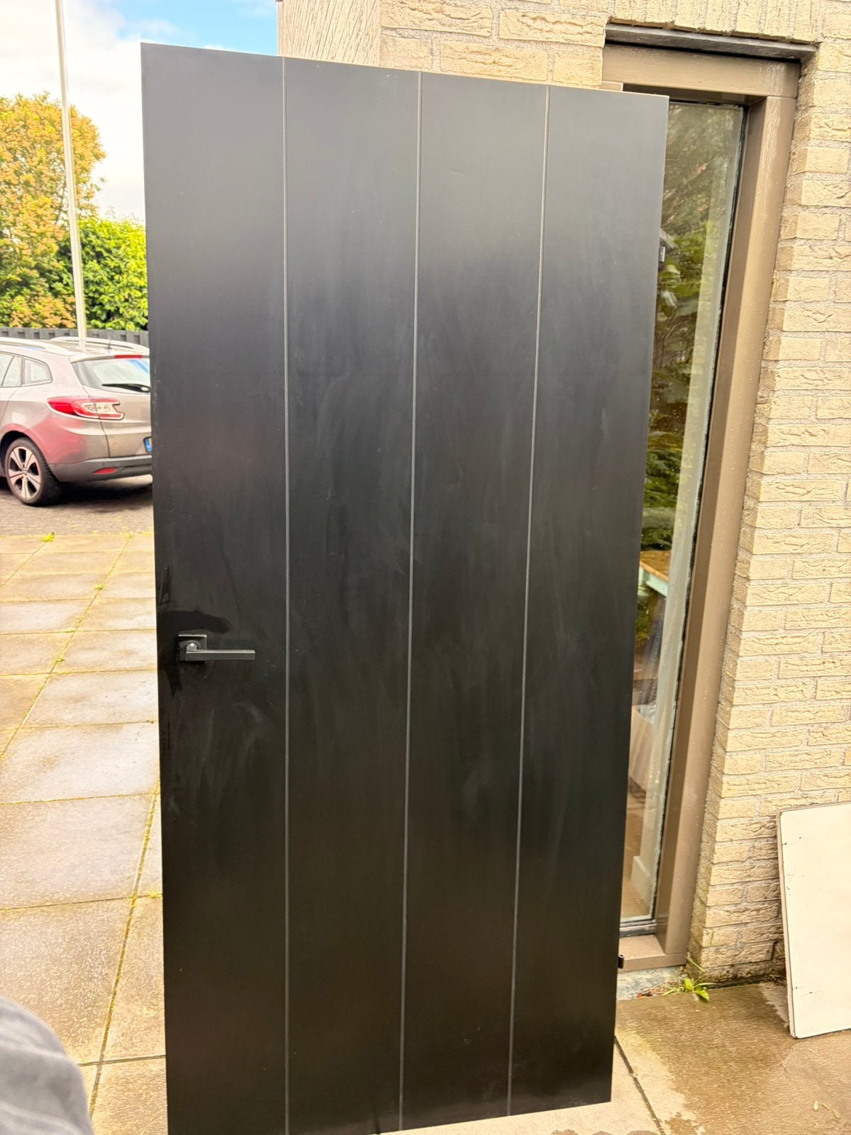 6 zwarte opdekdeuren, Doe-het-zelf en Verbouw, Deuren en Horren, Gebruikt, Binnendeur, 200 tot 215 cm, 80 tot 100 cm, Ophalen