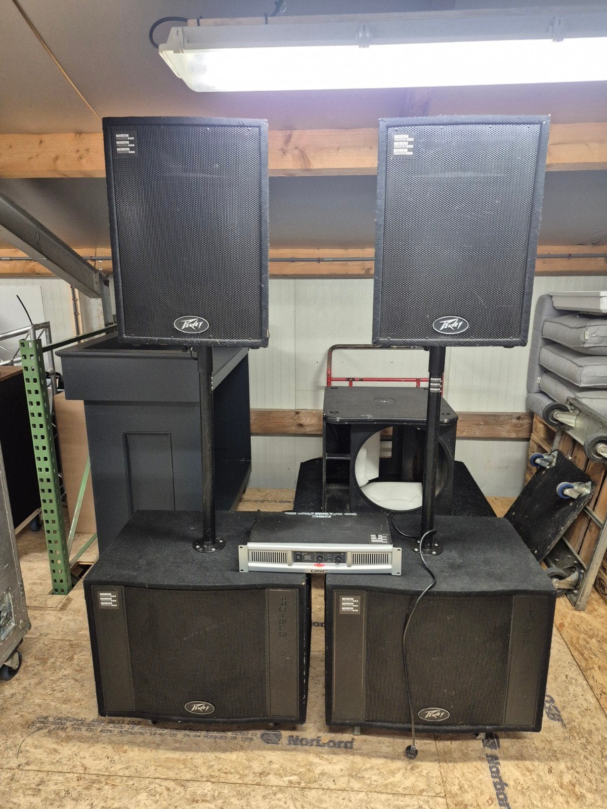 Peavey PRO-12 en PRO-SUB speakerset met QSC GX7 versterker, Ophalen, Subwoofer, Overige merken