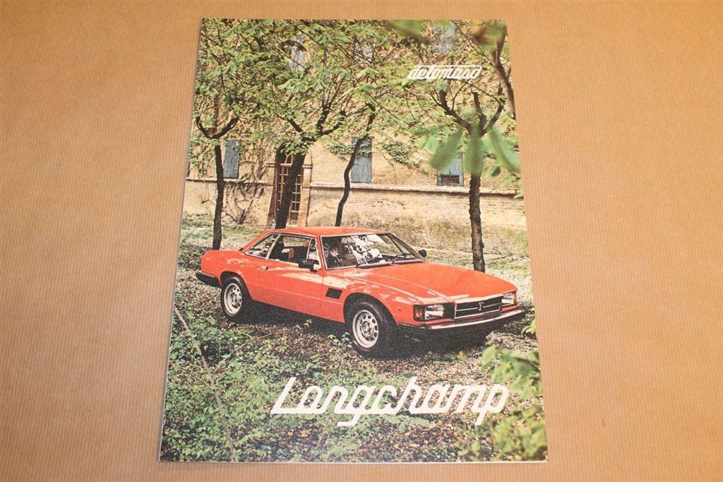Zeldzame brochure - De Tomaso Longchamp - 1980, Ophalen of Verzenden, Zo goed als nieuw, Overige merken