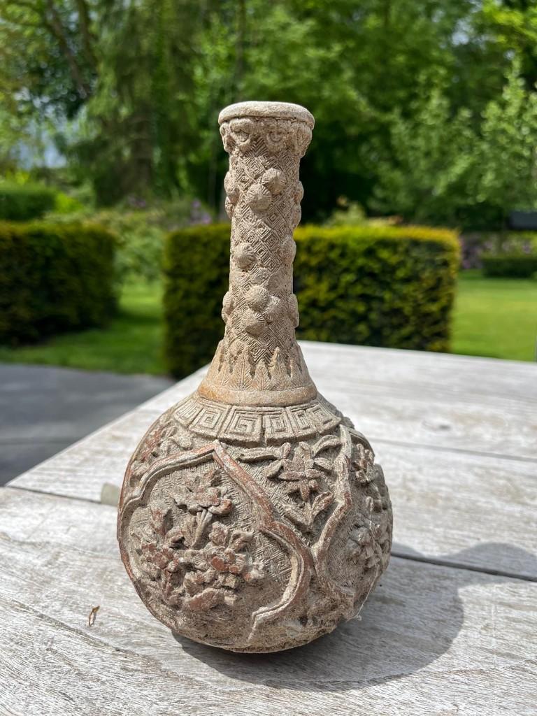 Authentieke Chinese Vaas met Rijk Reliëf (20 cm), Ophalen of Verzenden