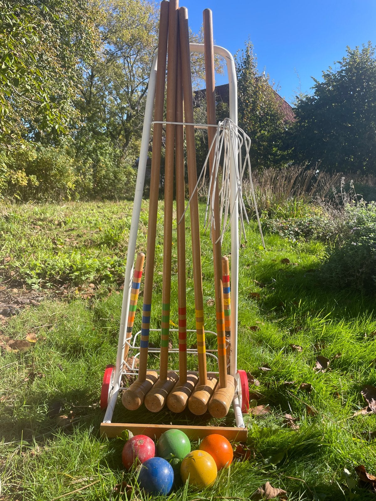 Croquet set met karretje - Compleet en in goede staat, Ophalen of Verzenden, Gebruikt