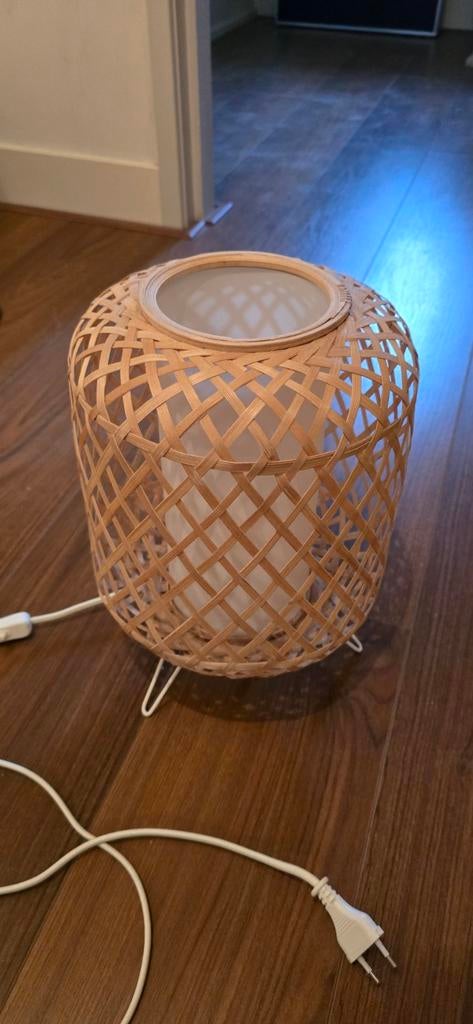 IKEA Rotan Bedlampje - Sfeervolle Verlichting, Bohemian, Scandinavisch, Natuurlijk, Ophalen of Verzenden, Zo goed als nieuw, Minder dan 50 cm