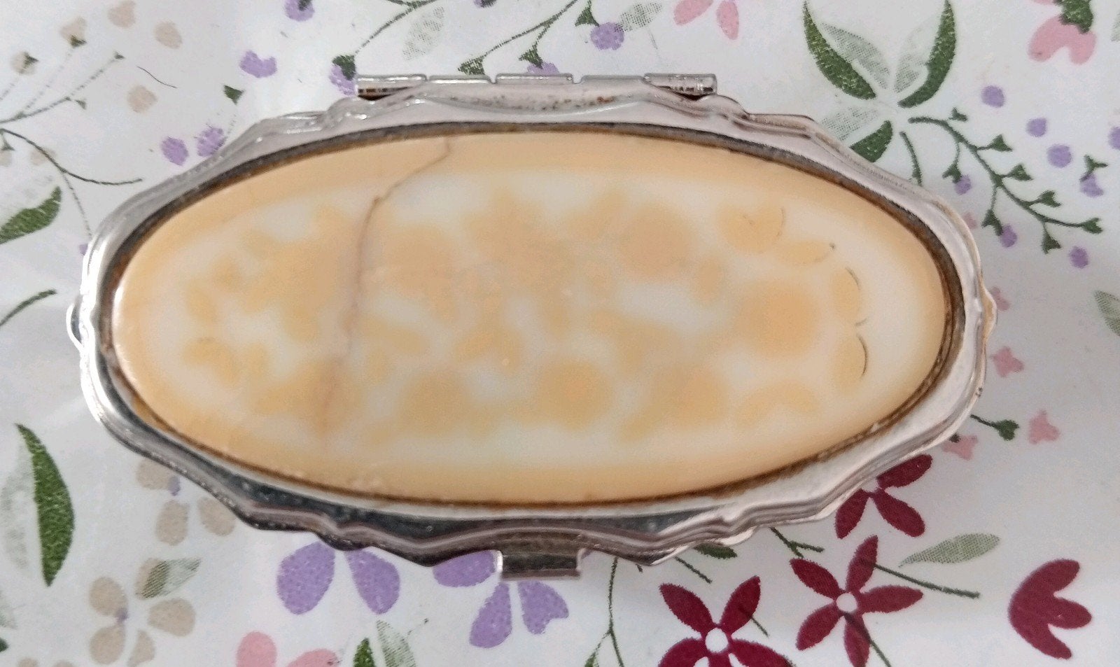 Vintage pilhouder/snuifdoosje met marmeren deksel, Ophalen