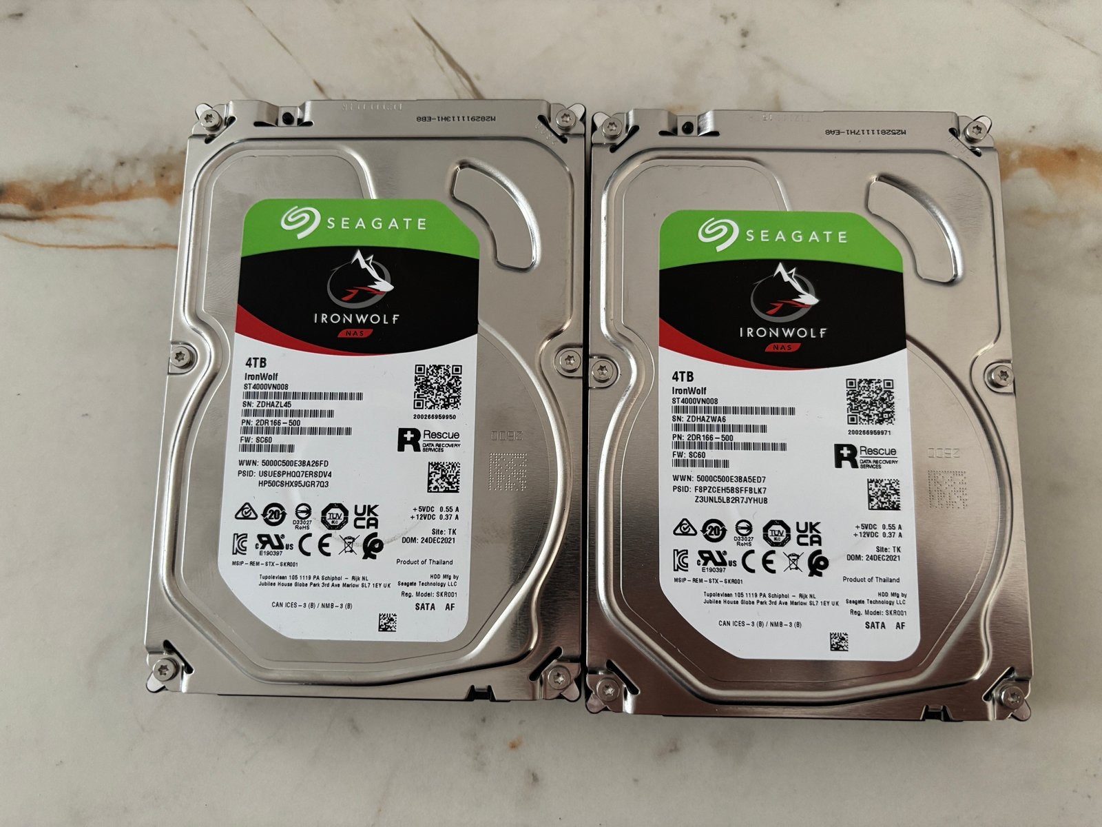 Seagate Ironwolf 4TB (2 stuks), Computers en Software, Ophalen, Intern, Gebruikt, Seagate