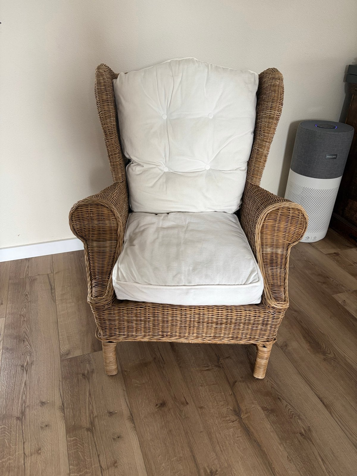 Riviera Maison Nicolas Wing Chair - Rotan Fauteuil, Ophalen of Verzenden, Gebruikt, Riet of Rotan, 75 tot 100 cm