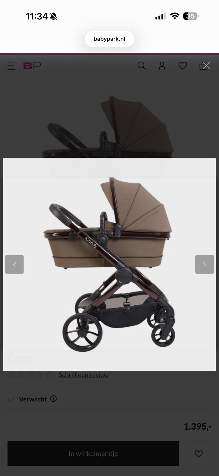 Icandy peach 7 kinderwagen 2 in 1, Ophalen, Zo goed als nieuw, Overige merken