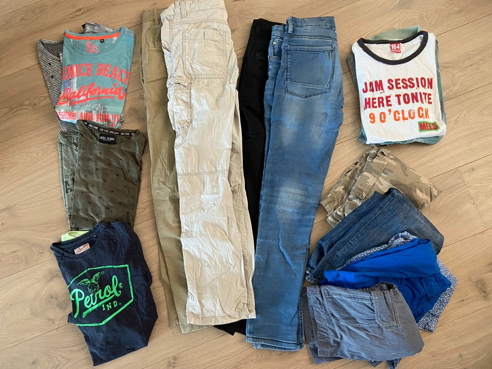 Groot pakket zomerkleding jongen in maat 164 met 10 tshirts, Ophalen of Verzenden, Zo goed als nieuw, Maat 164