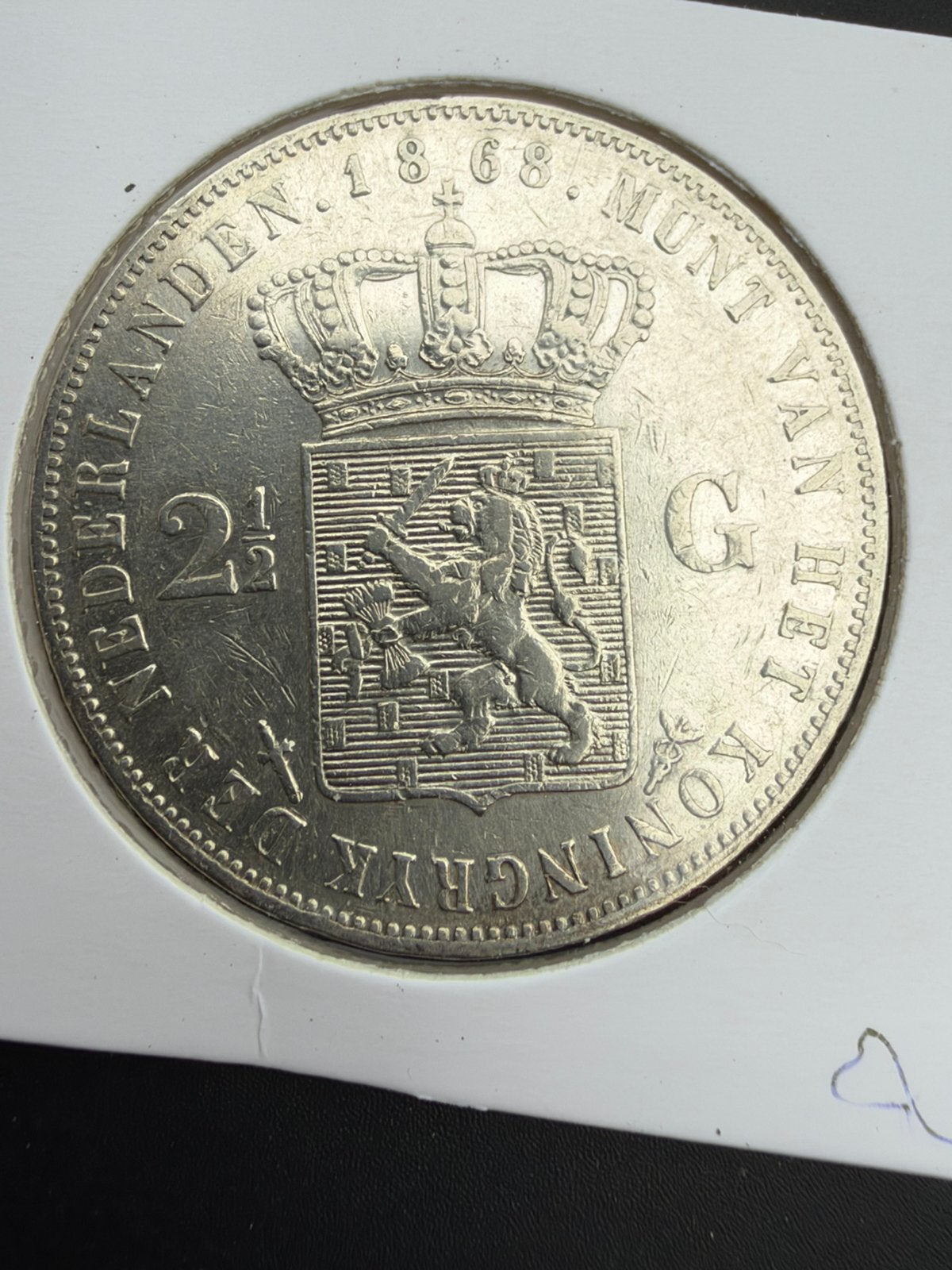 Rijksdaalder 1868 Willem III, Koning Willem III, Zilver, Ophalen of Verzenden, Losse munt