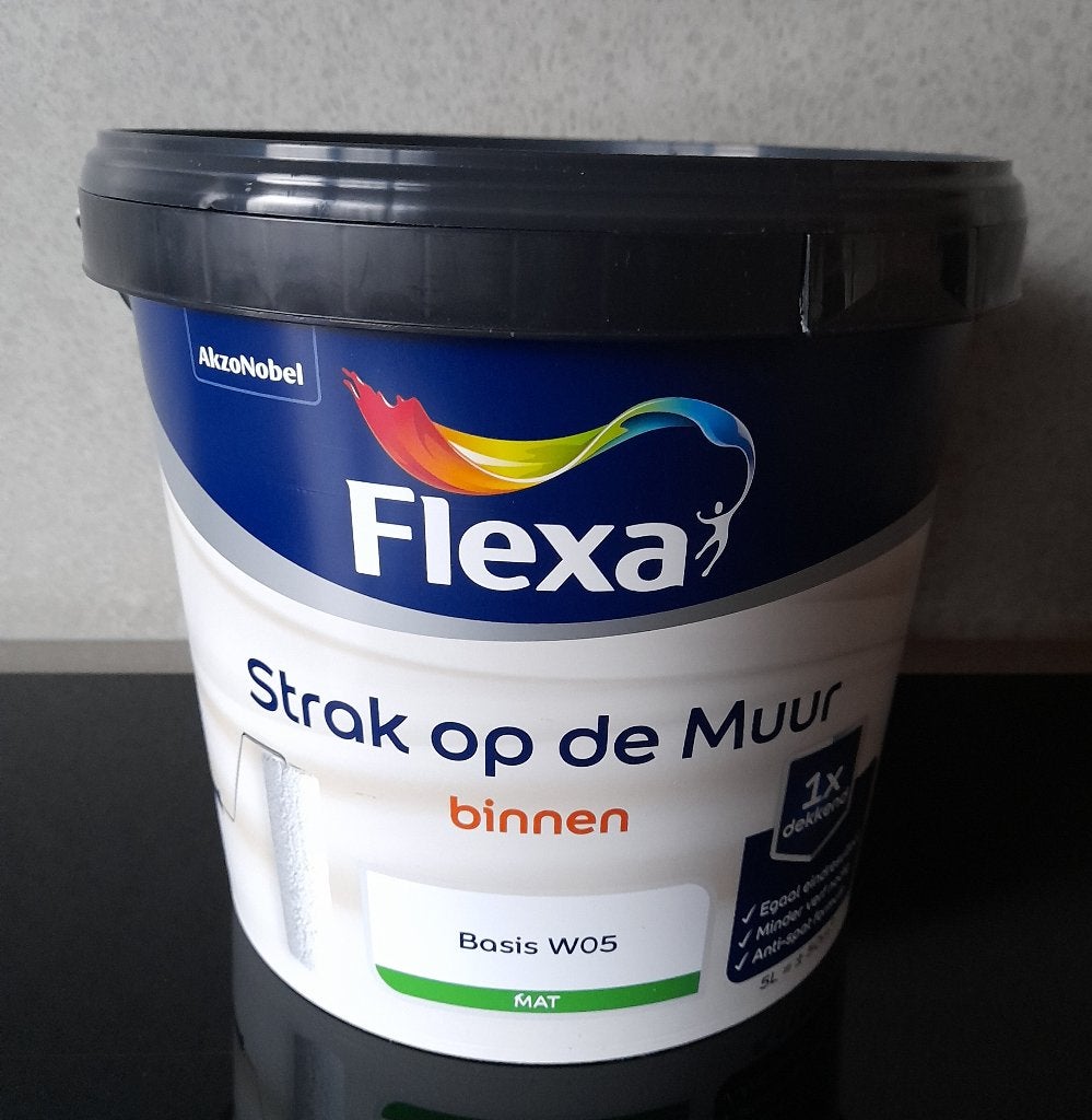 5 liter Flexa Strak op de Muur / Midden kastanje, Ophalen, Overige kleuren, 5 tot 10 liter, Nieuw