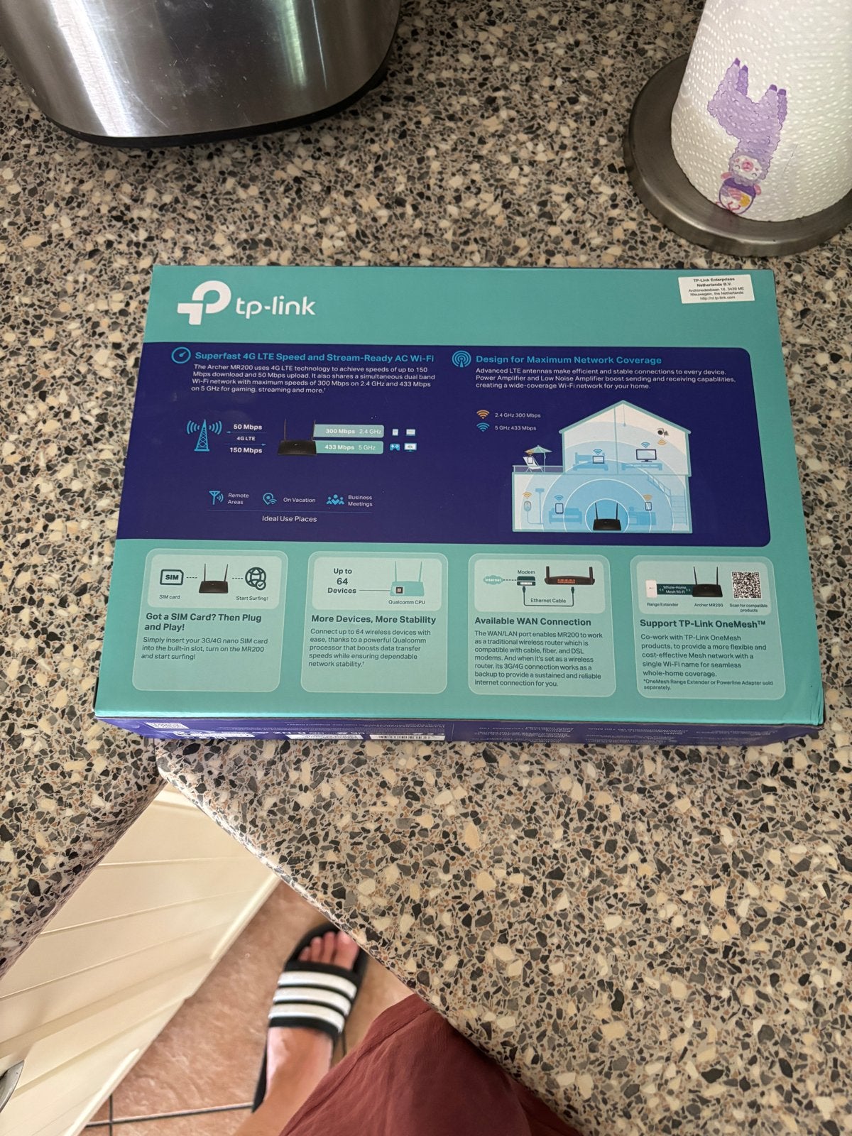 TP-Link Archer MR200 AC750 Dual Band 4G LTE Router, Computers en Software, Routers en Modems, Nieuw, Router, Ophalen of Verzenden