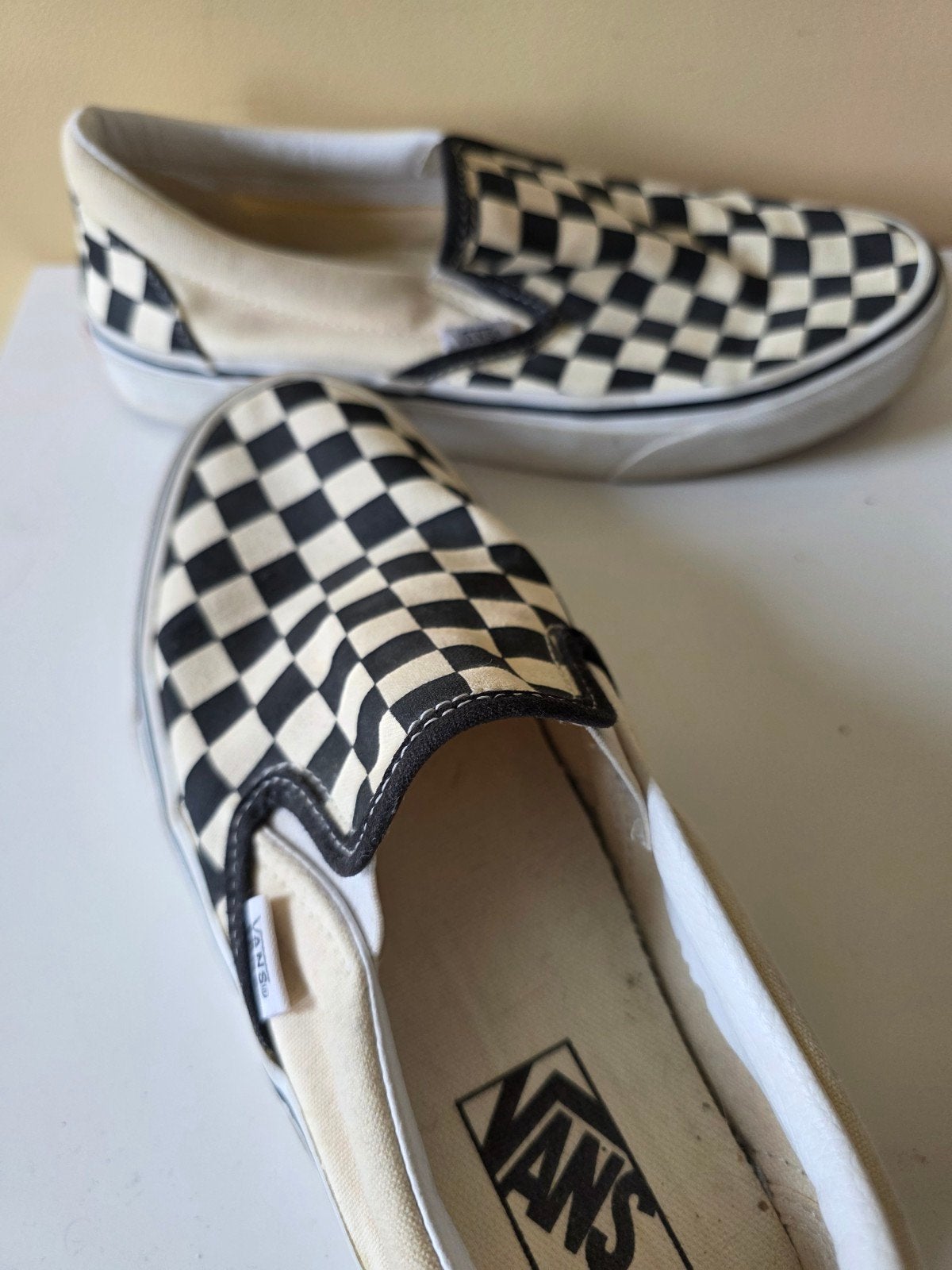 Vans Instappers Zwart Wit Geblokt - Maat 39, Ophalen of Verzenden, Zo goed als nieuw, Vans, Instappers