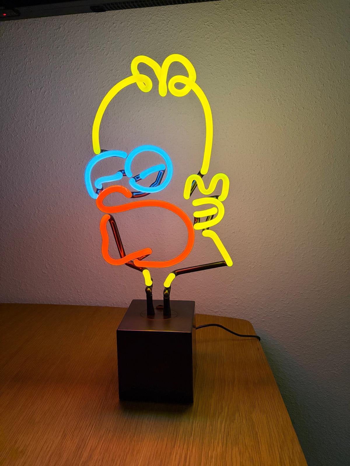 Echte Neon Homer Simpson Lamp – 43 cm – Glas Neon, Ophalen of Verzenden, Nieuw, Lichtbak of (neon) lamp