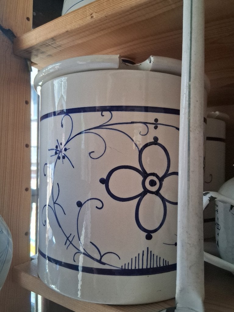 saks Grote voorraadpot blauw saks, Huis en Inrichting, Overige typen, Ophalen of Verzenden, Zo goed als nieuw, Overige stijlen