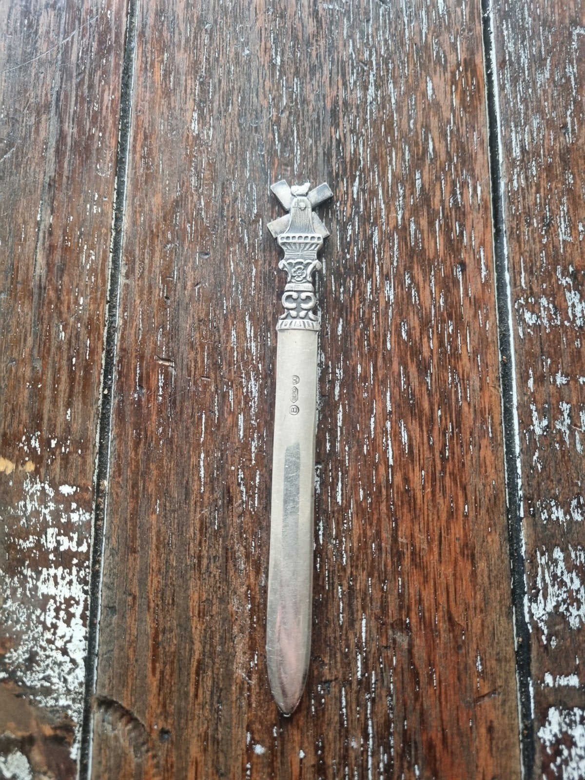 VerZilverden briefopener met molenmotief, Ophalen of Verzenden