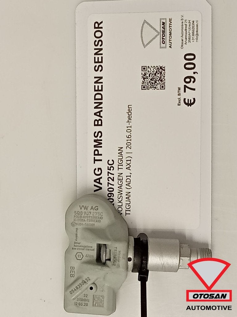 VW Audi Seat Skoda VAG TPMS Banden Sensor 5Q0907275C, Gebruikt, Volkswagen, Volkswagen AG, Berliner Ring 2
38440  Wolfsburg, DE