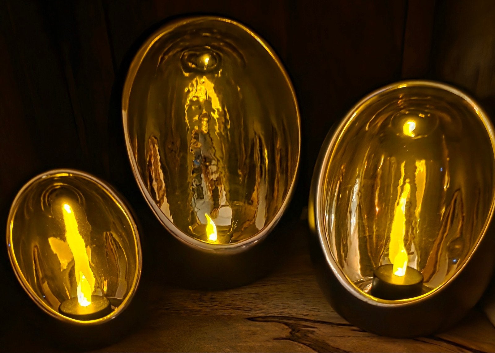 Set van 3 stuks eggs windlichten ., Ophalen of Verzenden, Overige waardes