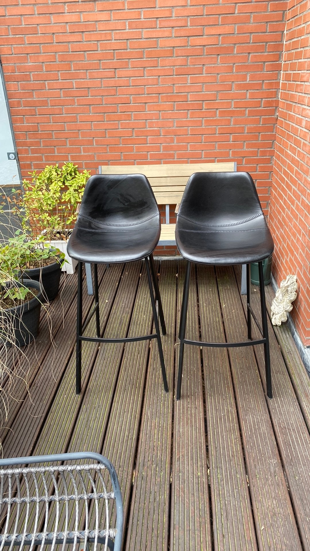 Barkrukken Dutch Bone, 60 tot 90 cm, Leer, Ophalen of Verzenden, Zo goed als nieuw