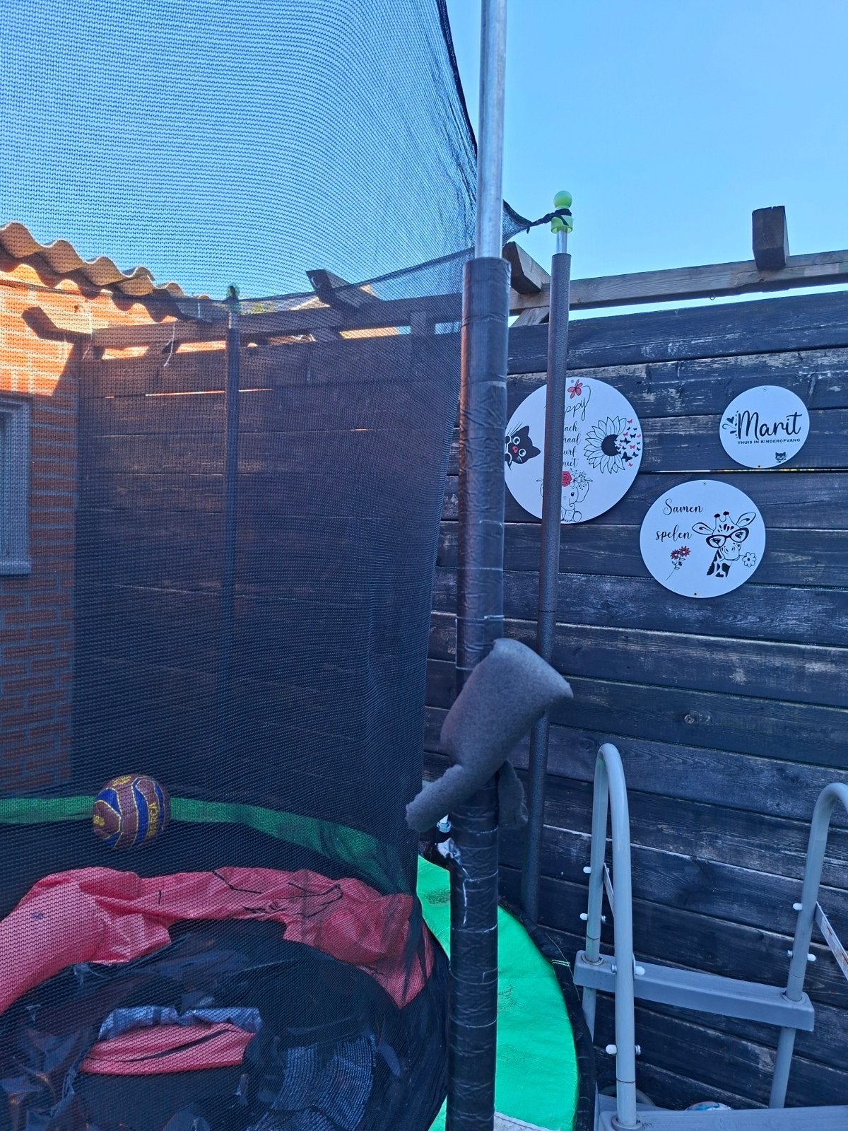Trampoline met nieuwe veren, doek in goede staat, Ophalen, Gebruikt