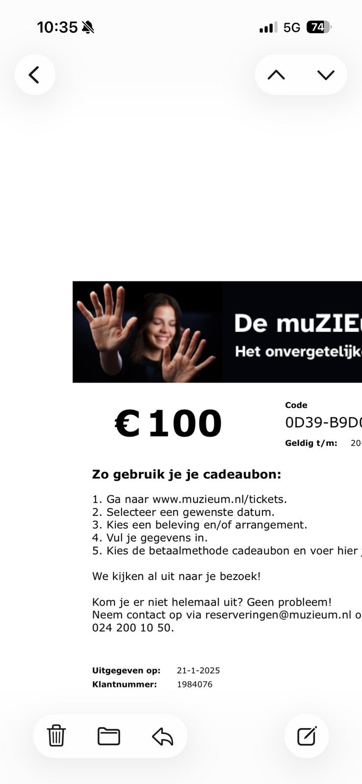 Kadobon MUZIEM Nijmegen, Drie personen of meer