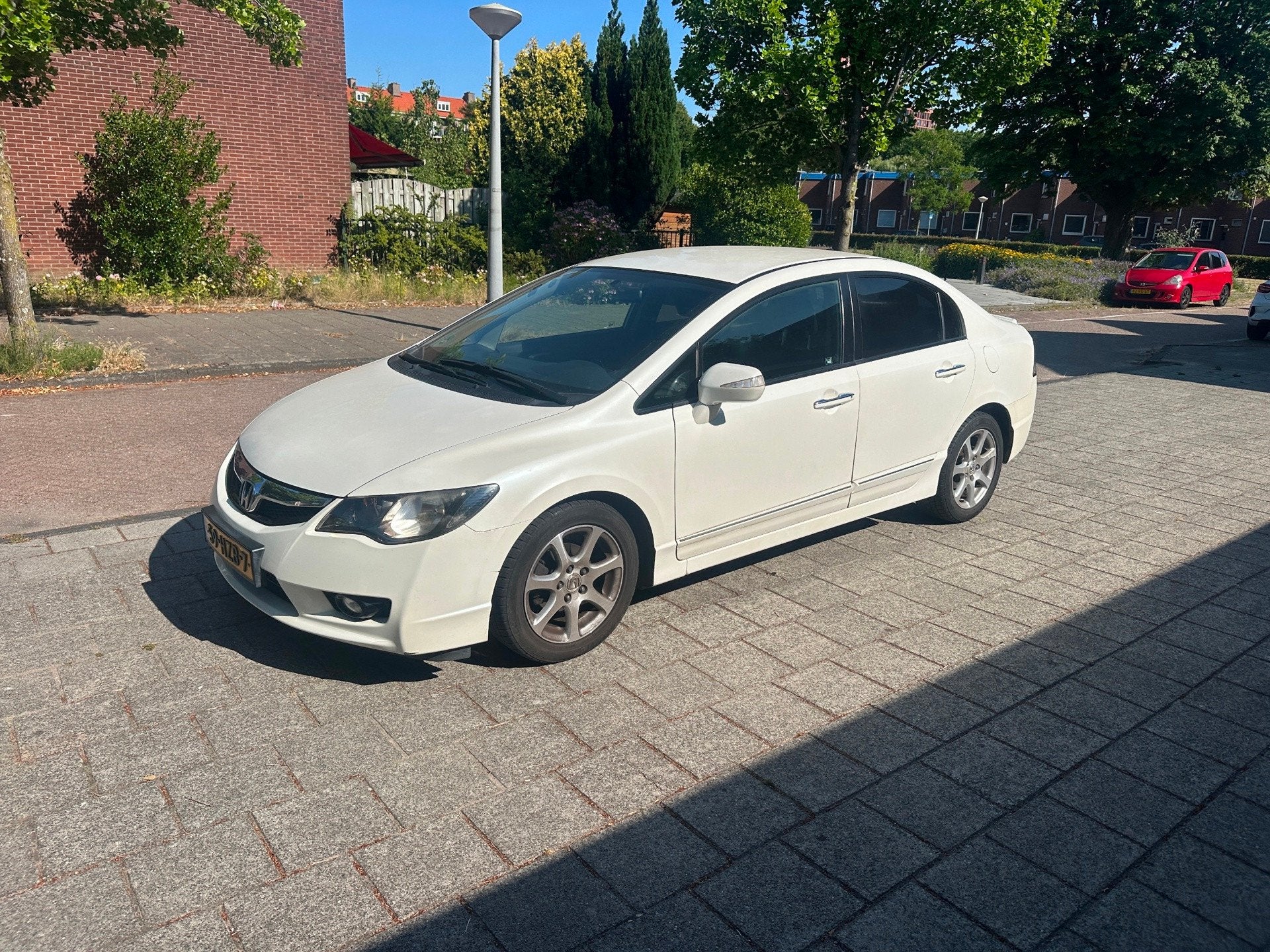 Honda Civic 1.3 IMA Hybrid Black leather White Matallic Auto, Auto's, Honda, Bedrijf, Te koop, Civic, ABS, Airbags, Airconditioning