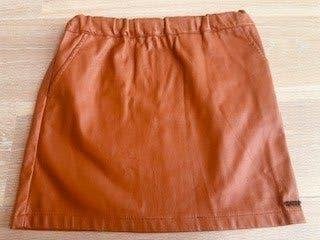 Cognac bruine nep leren rok van My and me monky mt. 158, Meisje, Ophalen of Verzenden, Zo goed als nieuw, Jurk of Rok