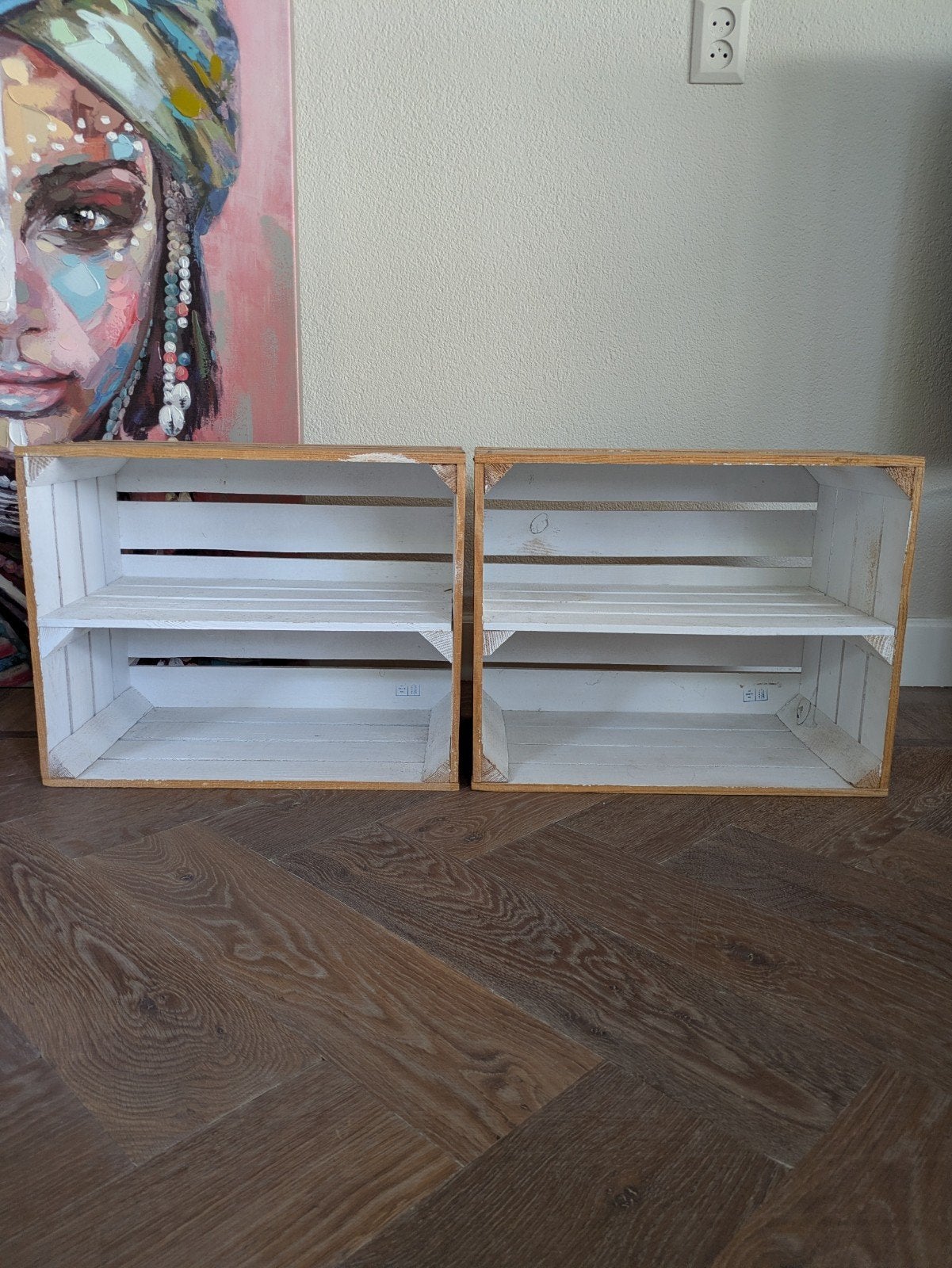 2 houten fruitkisten, Ophalen, Gebruikt